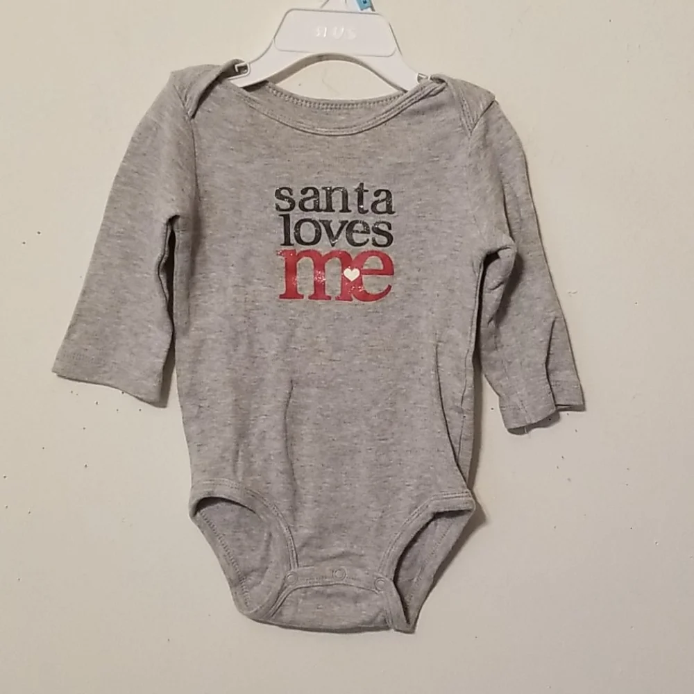Carter's Santa Loves Me Onesie